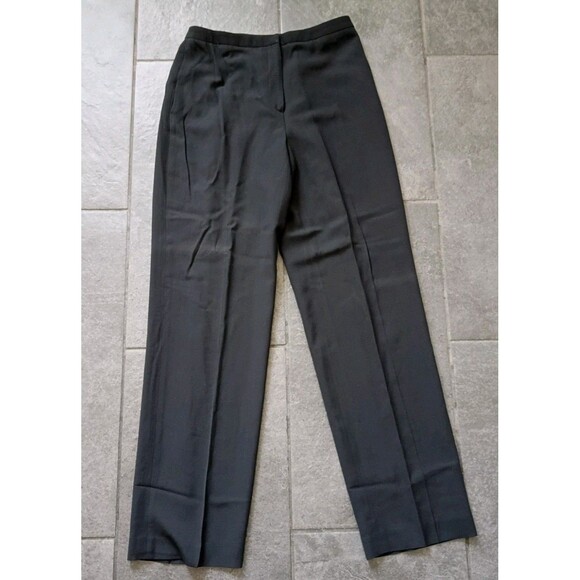Ann Taylor Pants - Vintage Minimalist 90s High Rise Wool Blend Side Zip Trousers Black Women’s 4